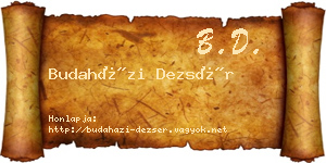 Budaházi Dezsér névjegykártya